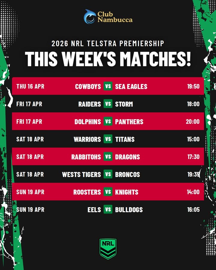 Featured image for “Watch the 2026 NRL Telstra Premiership This Week at Club Nambucca”