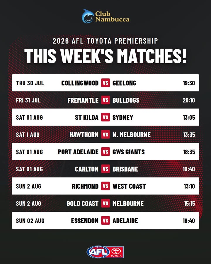 Featured image for “Watch AFL Live This Week at Club Nambucca”