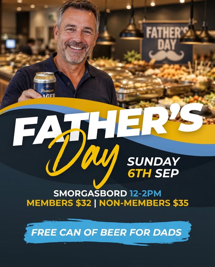 Featured image for “Father’s Day Smorgasbord at Club Nambucca – Sunday 6th September”